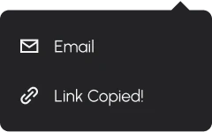 The same menu after copying: Email and Link Copied!