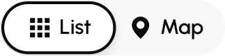 Segmented control with List selected and Map unselected.