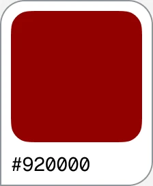 Colour swatch: StatusRed, hex 920000.